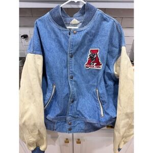 Vintage Alabama Crimson Tide Denim Leather Varsity Jacket Men's unsized